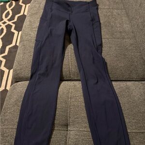 Lululemon Fast Free High Rise Tight 25" Navy Blue Non Reflective Legging SZ4